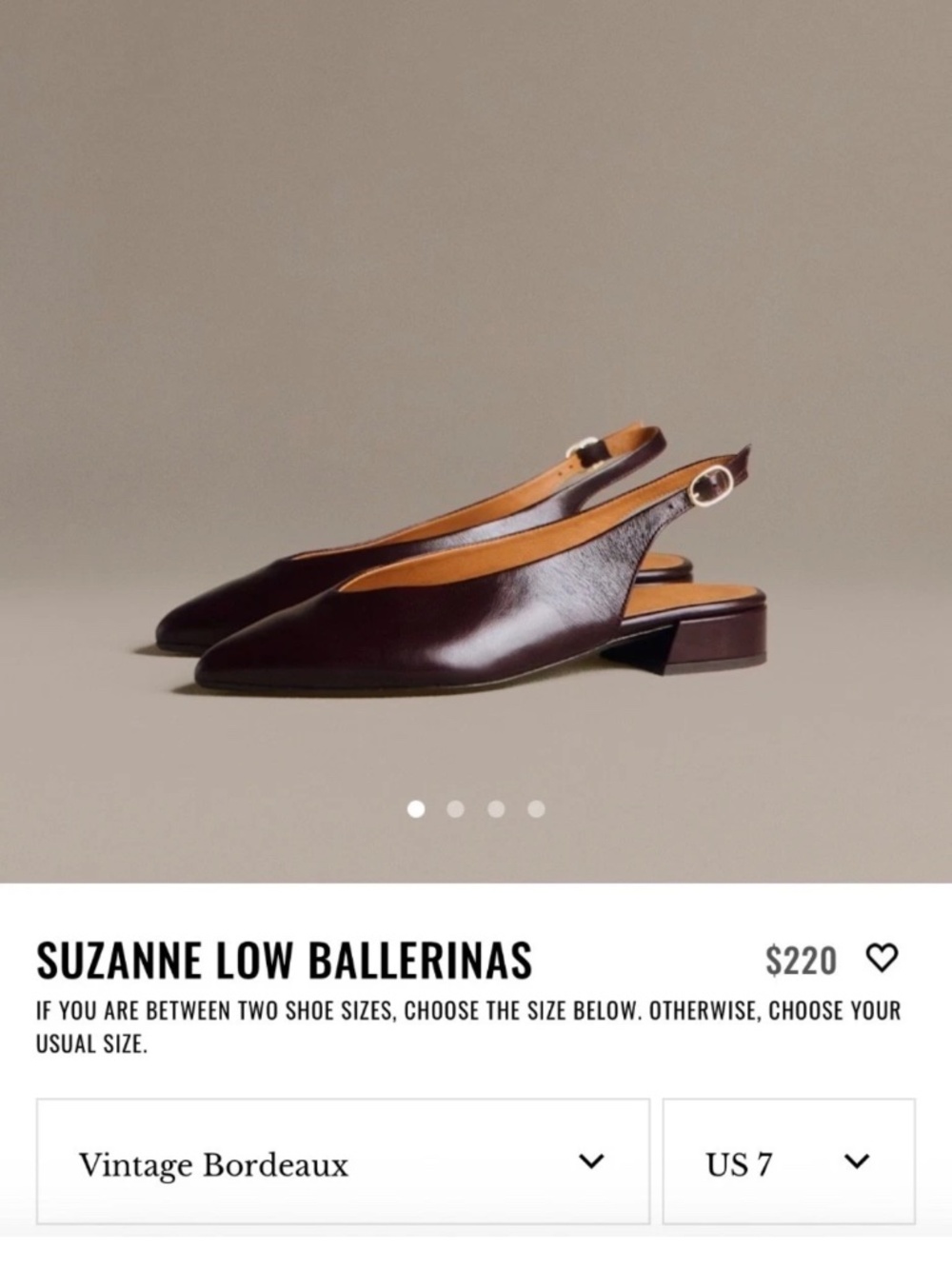 Sézane Suzanne Low Ballerinas NWT